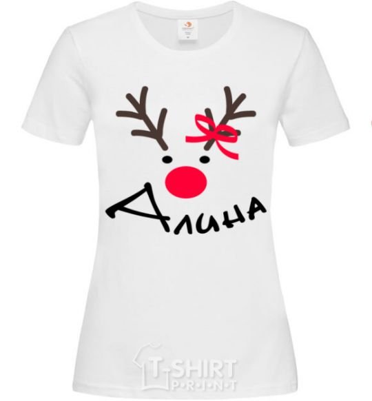 Women's T-shirt Named reindeer White фото