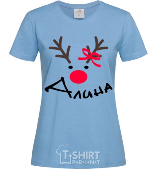 Women's T-shirt Named reindeer sky-blue фото