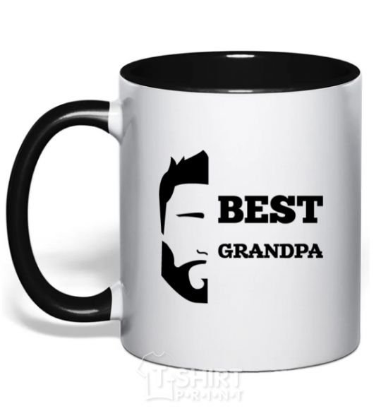 Mug with a colored handle Best grandpa black фото