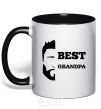 Mug with a colored handle Best grandpa black фото