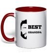 Mug with a colored handle Best grandpa red фото