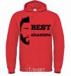 Men`s hoodie Best grandpa bright-red фото