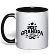 Mug with a colored handle Best grandpa in the world black фото