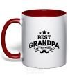 Mug with a colored handle Best grandpa in the world red фото