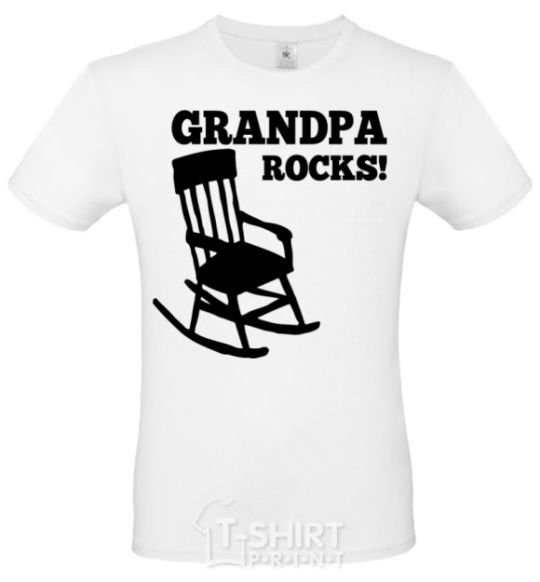 Men's T-Shirt Grandpa rocks! White фото