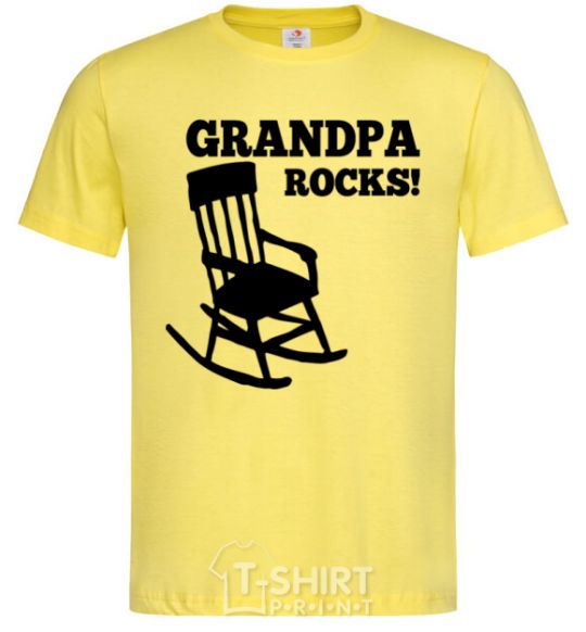 Men's T-Shirt Grandpa rocks! cornsilk фото