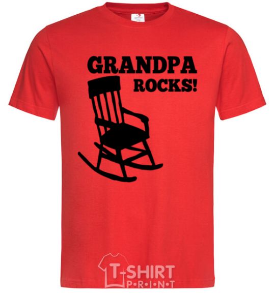 Men's T-Shirt Grandpa rocks! red фото