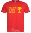 Men's T-Shirt The best grandfather in the world red фото