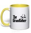 Чашка с цветной ручкой The grandfather V.1 Солнечно желтый фото