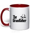 Чашка с цветной ручкой The grandfather V.1 Красный фото