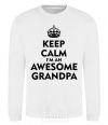 Sweatshirt Keep calm i am an awesome grandpa White фото