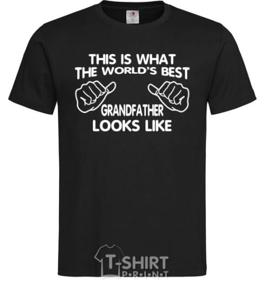 Men's T-Shirt This is what the worlds bestgrandfather looks like black фото