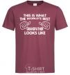 Men's T-Shirt This is what the worlds bestgrandfather looks like burgundy фото