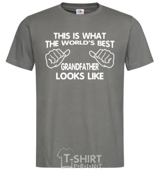 Men's T-Shirt This is what the worlds bestgrandfather looks like dark-grey фото