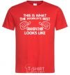 Men's T-Shirt This is what the worlds bestgrandfather looks like red фото