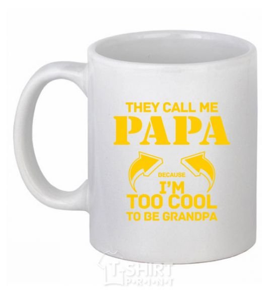 Ceramic mug Too cool to be grandpa White фото