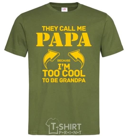 Men's T-Shirt Too cool to be grandpa millennial-khaki фото