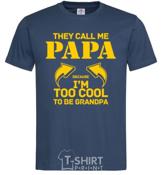 Men's T-Shirt Too cool to be grandpa navy-blue фото