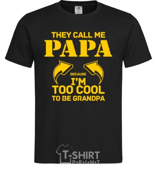 Мужская футболка Too cool to be grandpa Черный фото