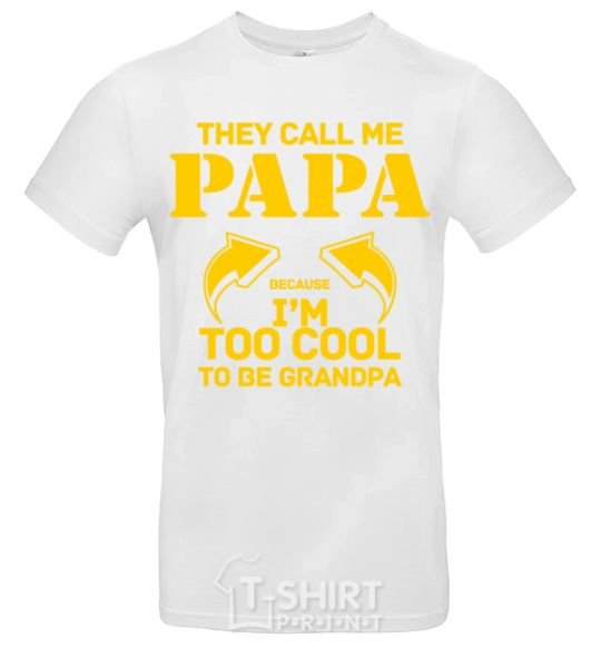 Мужская футболка Too cool to be grandpa Белый фото