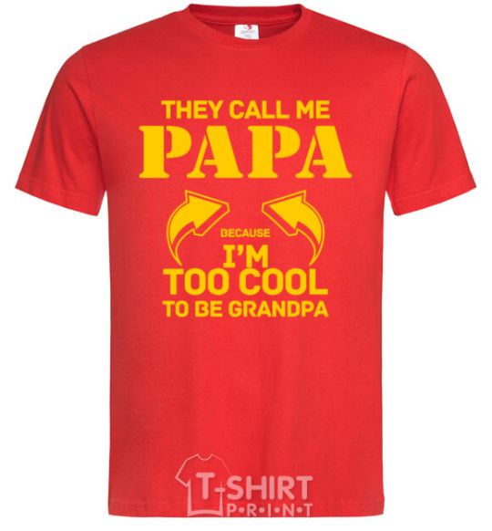 Men's T-Shirt Too cool to be grandpa red фото