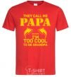 Men's T-Shirt Too cool to be grandpa red фото