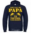 Men`s hoodie Too cool to be grandpa navy-blue фото