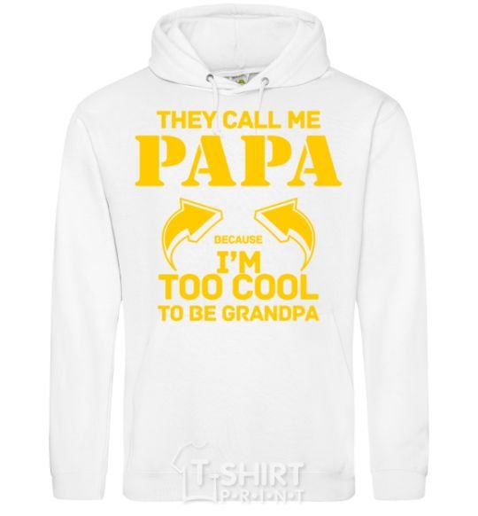 Men`s hoodie Too cool to be grandpa White фото