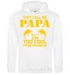 Men`s hoodie Too cool to be grandpa White фото