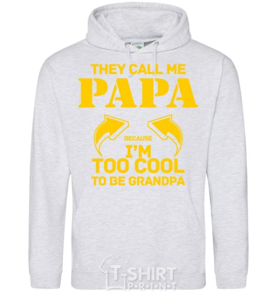 Men`s hoodie Too cool to be grandpa sport-grey фото