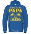 Men`s hoodie Too cool to be grandpa royal фото