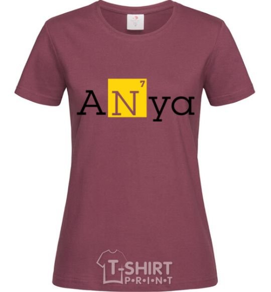 Women's T-shirt Anya burgundy фото