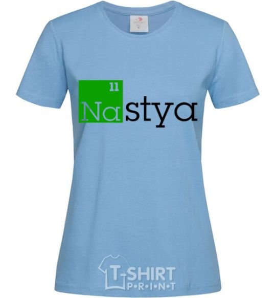 Women's T-shirt Nastya sky-blue фото