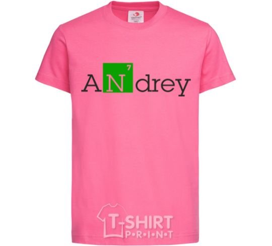 Детская футболка Andrey Ярко-розовый фото