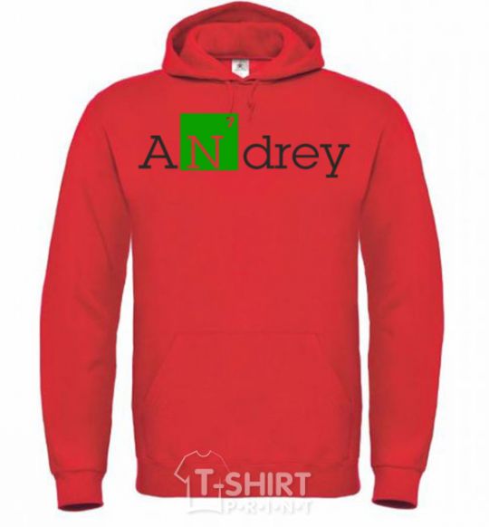 Men`s hoodie Andrey bright-red фото