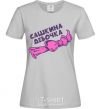 Women's T-shirt Sasha's girl bow grey фото