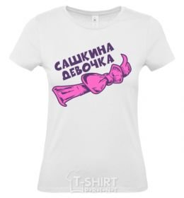 Women's T-shirt Sasha's girl bow White фото