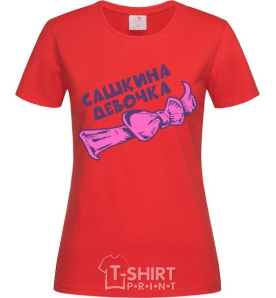 Women's T-shirt Sasha's girl bow red фото