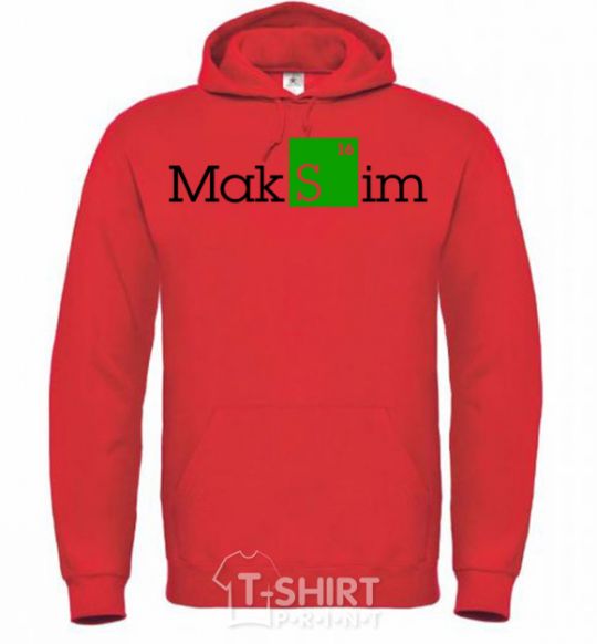 Men`s hoodie Maksim bright-red фото