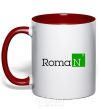 Mug with a colored handle Roman red фото