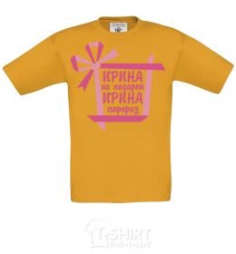 Kids T-shirt Irina is not a gift Irina is a surprise cornsilk фото