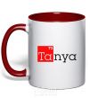 Чашка с цветной ручкой Tanya Красный фото