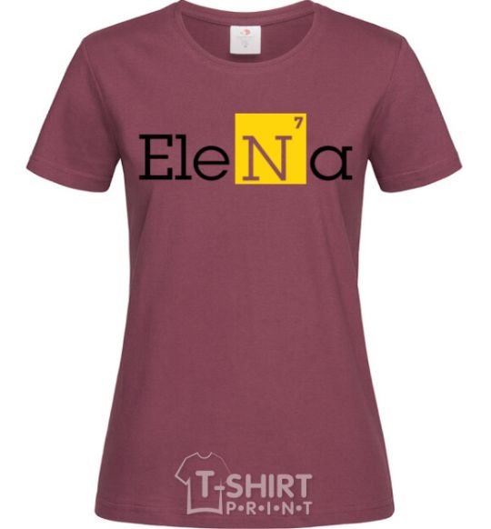 Women's T-shirt Elena burgundy фото