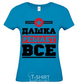 Women's T-shirt Dashka decides everything sky-blue фото