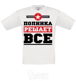 Kids T-shirt Polinka decides everything White фото