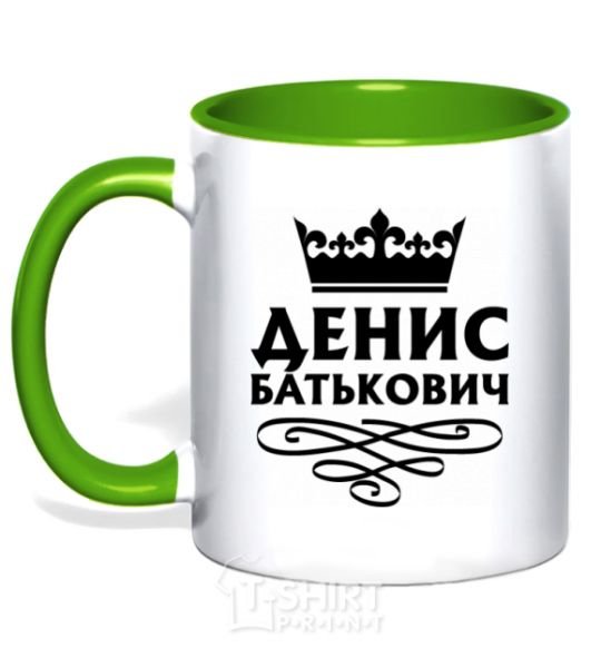 Mug with a colored handle Denis Batkovich kelly-green фото