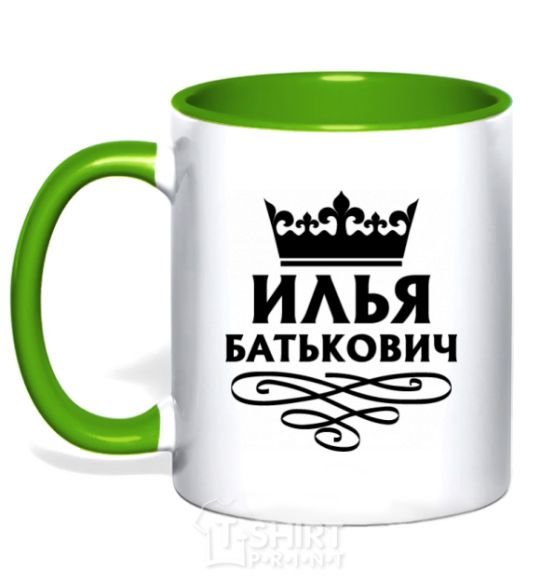 Mug with a colored handle Ilya Batkovich kelly-green фото