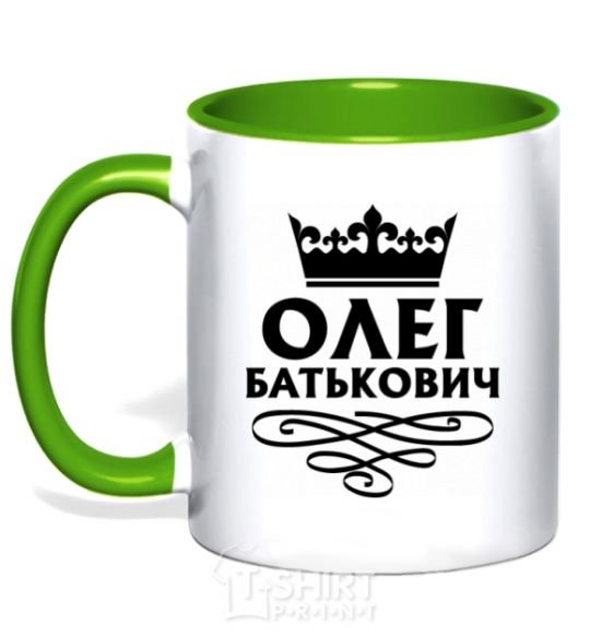 Mug with a colored handle Oleg Batkovich kelly-green фото