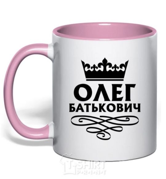 Mug with a colored handle Oleg Batkovich light-pink фото