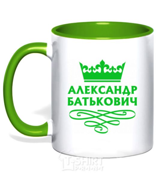 Mug with a colored handle Alexander Batkovich kelly-green фото